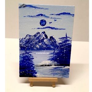 5x7 Acrylic Painting By Me- The Cold☁️